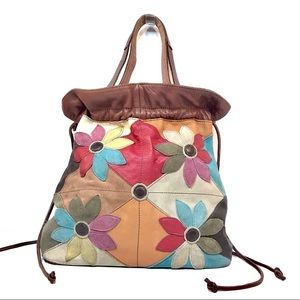 Lucky Brand Floral Patchwork Leather Hobo Bag